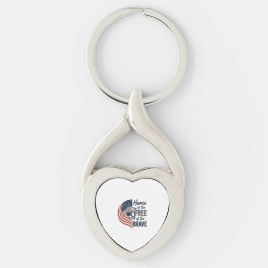 Patriottisch thuis van de vrije dappere helm shirt sleutelhanger (Voorkant)