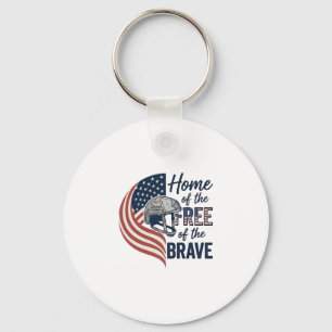 Patriottisch thuis van de vrije dappere helm shirt sleutelhanger