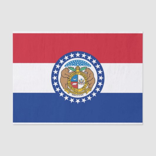 Patriottisch tissuepapier met vlag Missouri, Veren (Voorkant)