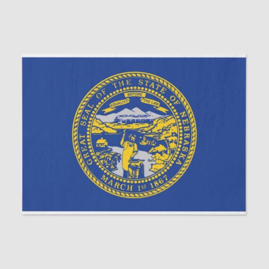 Patriottisch tissuepapier met vlag Nebraska, Veren (Voorkant)