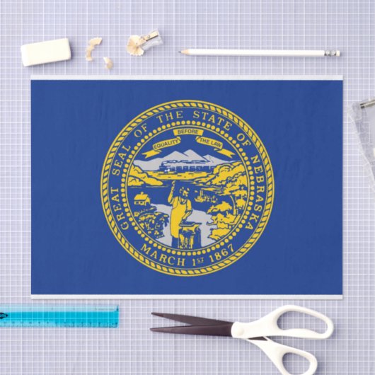 Patriottisch tissuepapier met vlag Nebraska, Veren (Craft)