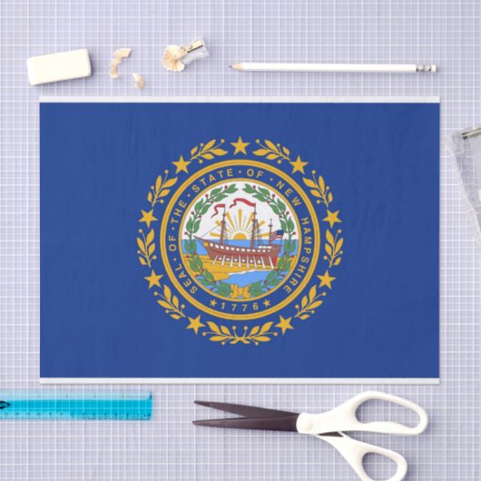 Patriottisch tissuepapier met vlag New Hampshire (Craft)