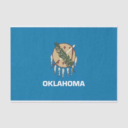 Patriottisch tissuepapier met vlag Oklahoma, Veren (Voorkant)