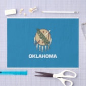 Patriottisch tissuepapier met vlag Oklahoma, Veren (Craft)