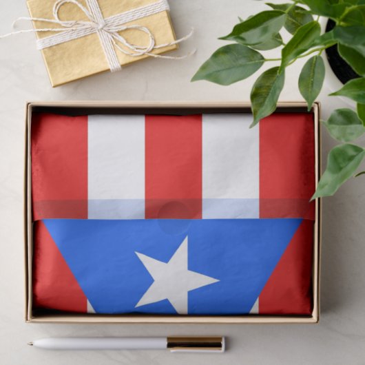 Patriottisch tissuepapier met vlag Puerto Rico, Ve (Geschenk)
