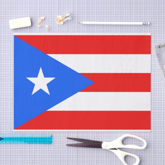 Patriottisch tissuepapier met vlag Puerto Rico, Ve (Craft)