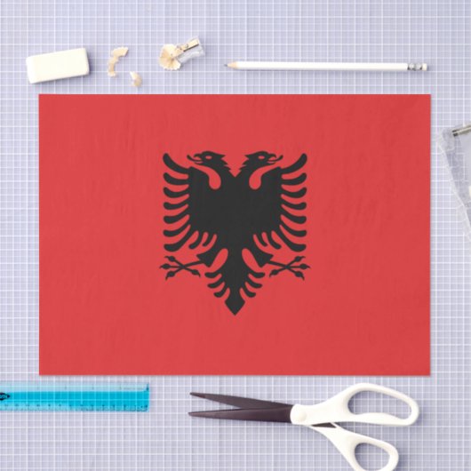 Patriottisch tissuepapier met vlag van Albanië (Craft)