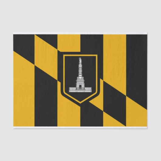Patriottisch tissuepapier met vlag van Baltimore,  (Voorkant)