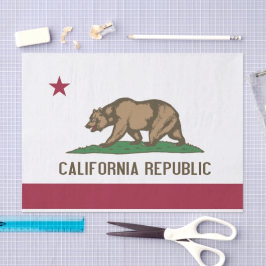 Patriottisch tissuepapier met vlag van Californië (Craft)