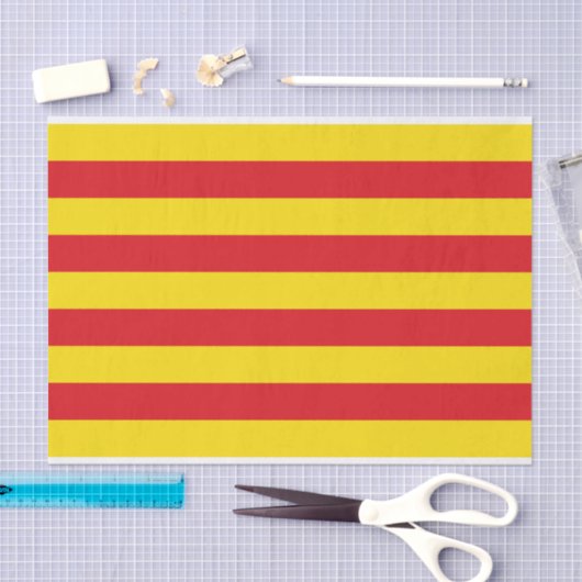 Patriottisch tissuepapier met vlag van Catalonië (Craft)