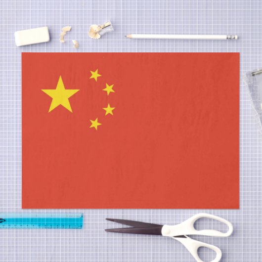 Patriottisch tissuepapier met vlag van China (Craft)