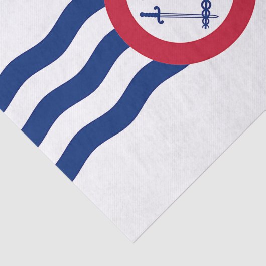 Patriottisch tissuepapier met vlag van Cincinnati (Detail)