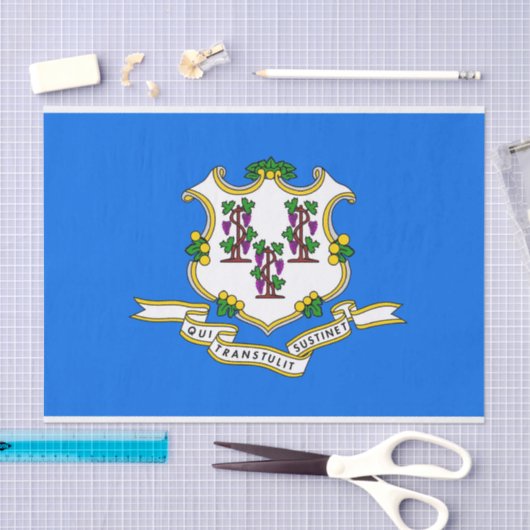Patriottisch tissuepapier met vlag van Connecticut (Craft)
