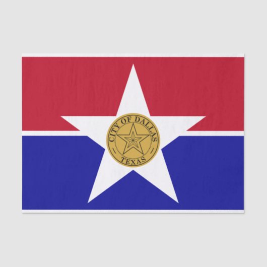 Patriottisch tissuepapier met vlag van Dallas (Voorkant)