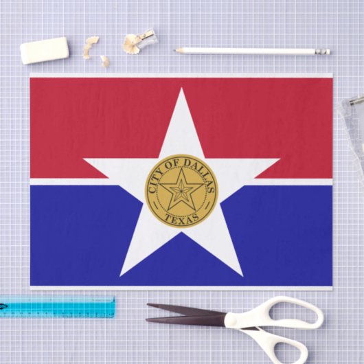 Patriottisch tissuepapier met vlag van Dallas (Craft)