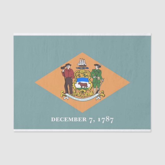 Patriottisch tissuepapier met vlag van Delaware (Voorkant)