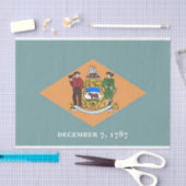 Patriottisch tissuepapier met vlag van Delaware (Craft)