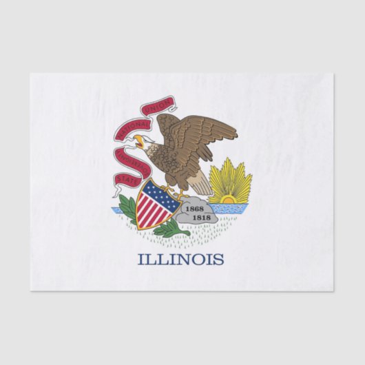 Patriottisch tissuepapier met vlag van Illinois (Voorkant)