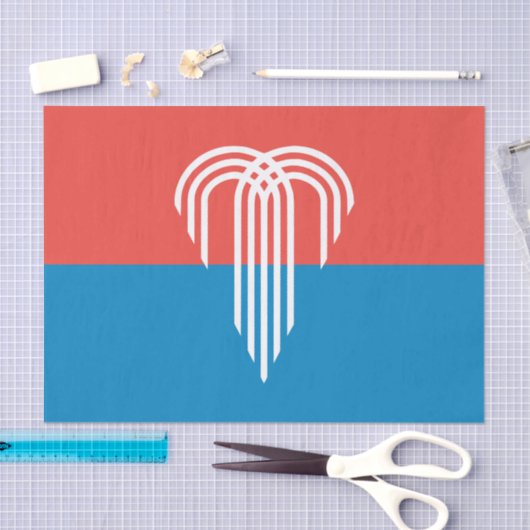 Patriottisch tissuepapier met vlag van Kansas City (Craft)