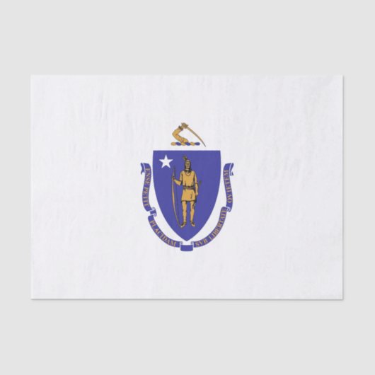 Patriottisch tissuepapier met vlag van Massachuset (Voorkant)