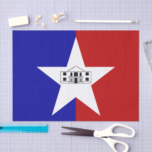 Patriottisch tissuepapier met vlag van San Antonio (Craft)