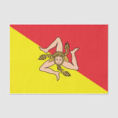 Patriottisch tissuepapier met vlag van Sicilië, It (Voorkant)