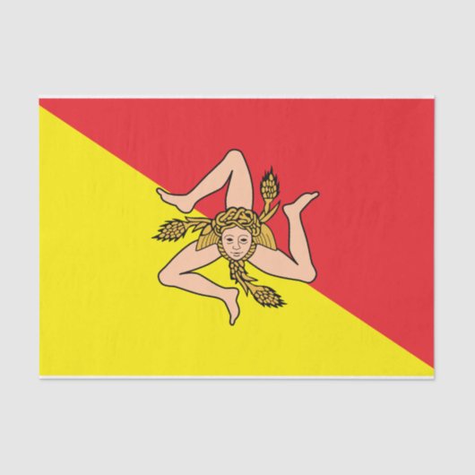 Patriottisch tissuepapier met vlag van Sicilië, It (Voorkant)
