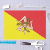 Patriottisch tissuepapier met vlag van Sicilië, It (Craft)