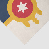 Patriottisch tissuepapier met vlag van Tulsa, VS (Detail)