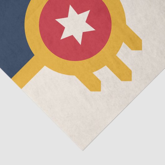 Patriottisch tissuepapier met vlag van Tulsa, VS (Detail)