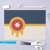 Patriottisch tissuepapier met vlag van Tulsa, VS (Craft)