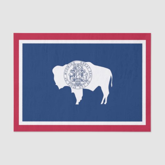 Patriottisch tissuepapier met vlag van Wyoming, VS (Voorkant)