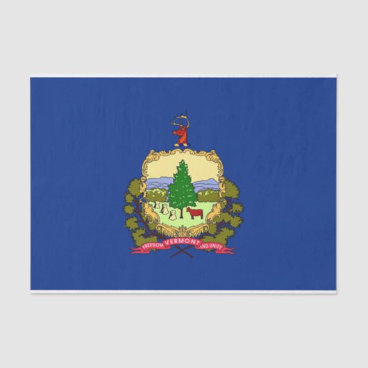 Patriottisch tissuepapier met vlag Vermont, Vereni (Voorkant)