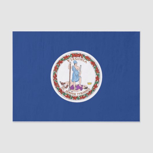 Patriottisch tissuepapier met vlag Virginia, Veren (Voorkant)