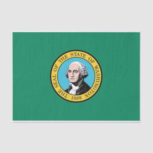 Patriottisch tissuepapier met vlag Washington Staa (Voorkant)
