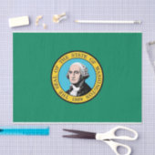 Patriottisch tissuepapier met vlag Washington Staa (Craft)