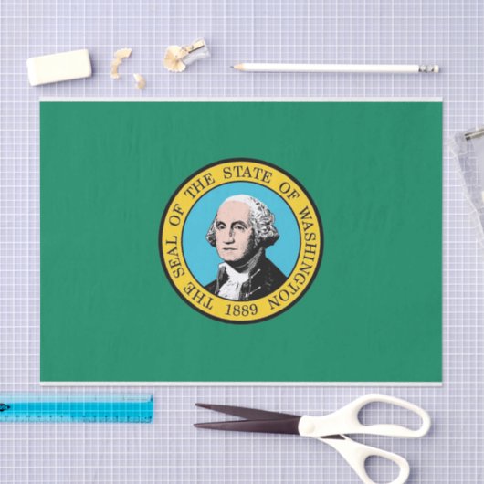 Patriottisch tissuepapier met vlag Washington Staa (Craft)