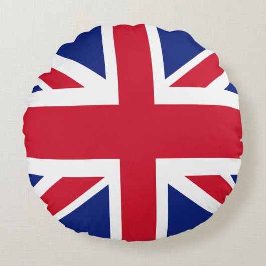 Patriottisch toneelkussen van de Britse vlag Rond Kussen (Voorkant)
