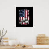 Patriottisch tractor American Flag Tractor Boerder Poster (Keuken)