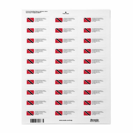 Patriottisch | TRINIDAD TOBAGO Flag Etiket (Full Sheet)