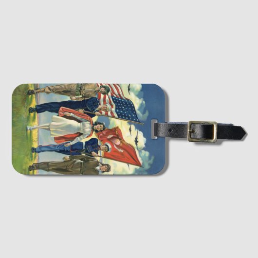 Patriottisch, trots militair personeel Heros Bagagelabel (Voorkant (horizontaal))