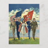  Patriottisch, trots militair personeel Heros Briefkaart (Voorkant)