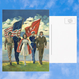 Patriottisch, trots militair personeel Heros Briefkaart