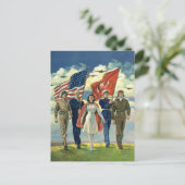  Patriottisch, trots militair personeel Heros Briefkaart (Staand voorkant)