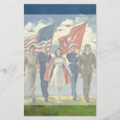  Patriottisch, trots militair personeel Heros Briefpapier (Voorkant)