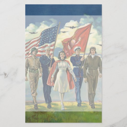  Patriottisch, trots militair personeel Heros Briefpapier (Voorkant)