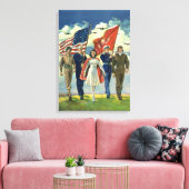 Patriottisch, trots militair personeel Heros Canvas Afdruk (Insitu (Woonkamer))