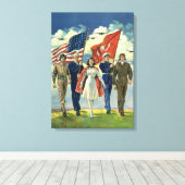 Patriottisch, trots militair personeel Heros Canvas Afdruk (Insitu (Houten vloer))