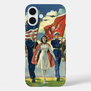Patriottisch, trots militair personeel Heros iPhone 16 Plus Hoesje