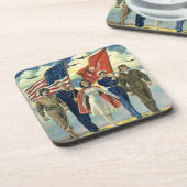  Patriottisch, trots militair personeel Heros Drankjes Onderzetter (Linkerzijde)